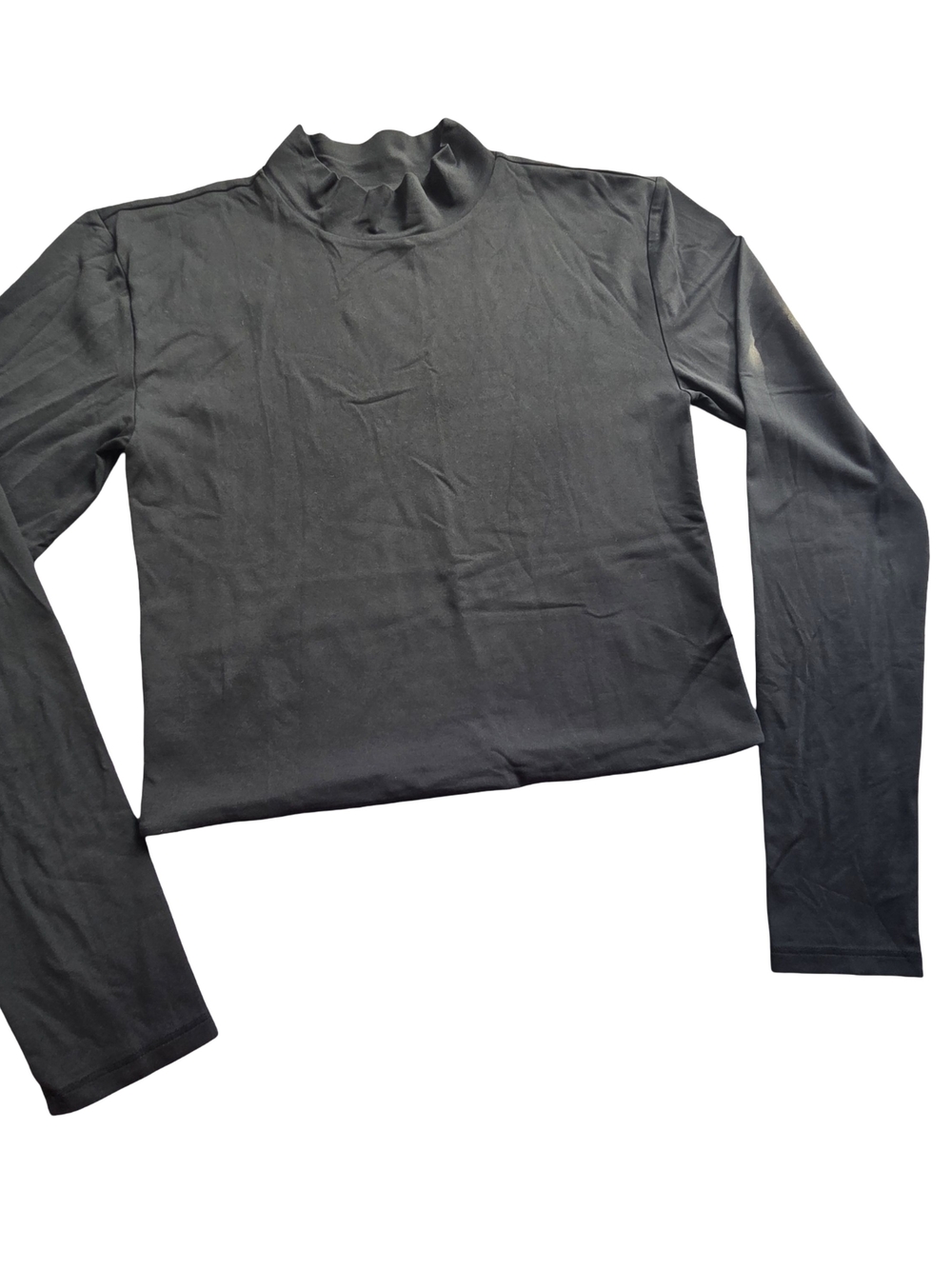 Babaton Black Long-Sleeve Mock Neck Tee